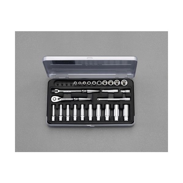 エスコ 1/4 sqソケットレンチセット EA618NC-4｜DIY FACTORY ONLINE SHOP