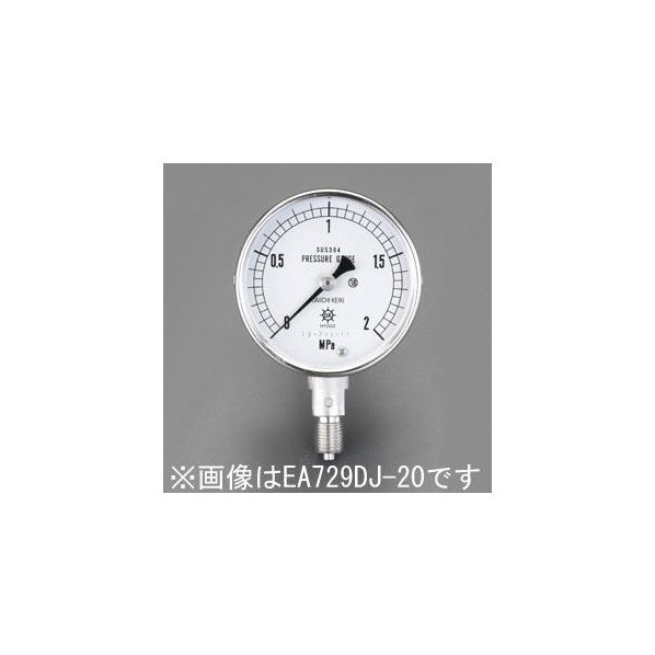 エスコ 60mm[0-5.0MPa]ステンレス製圧力計 EA729DJ-50｜DIY FACTORY ONLINE SHOP