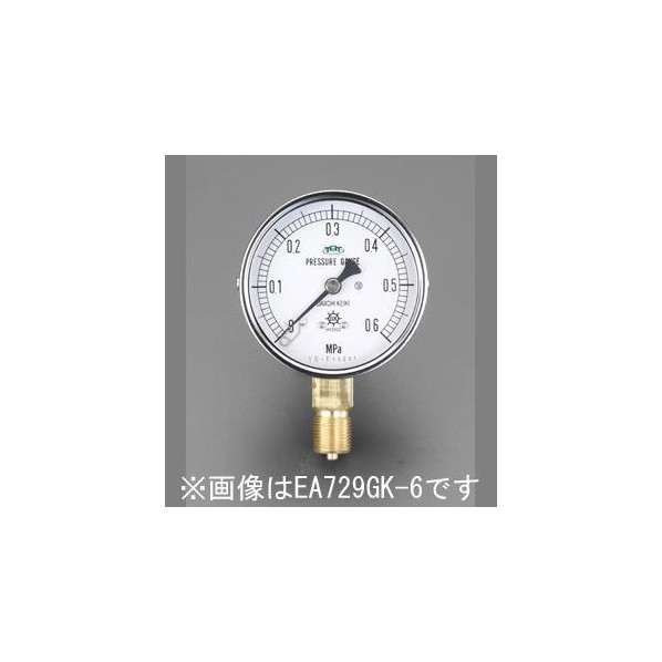 エスコ 60mm[0-2.0MPa]耐脈動圧形圧力計 EA729GK-20