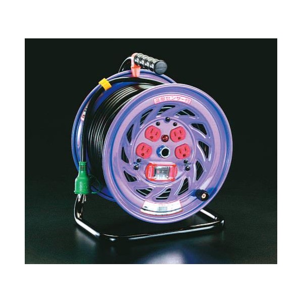 エスコ [過負荷漏電遮断]電工ドラム 100V×30m EA815DK-30【2506DFD_3】