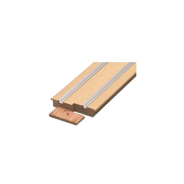 ウッドワン 敷居Q型(突板貼り) 2枚引き込み戸 2,373×111×15mm ライトブラウン(ブラックチェリー柄) DCQW77B-R-LB 1点