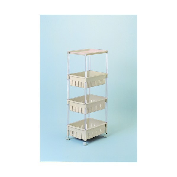 サンコープラスチック 4 樹脂製ワゴン ルーチェワゴン TM-31 BE ベージュ 285&times;390&times;947 04275 1点&times;6台｜DIY FACTORY ONLINE SHOP