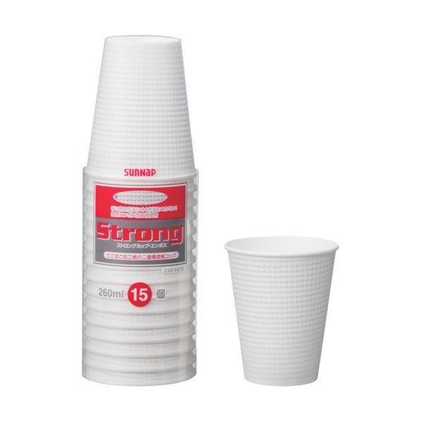 サンナップ ストロングカップ エンボス260ml C2615STE 15個×60パック