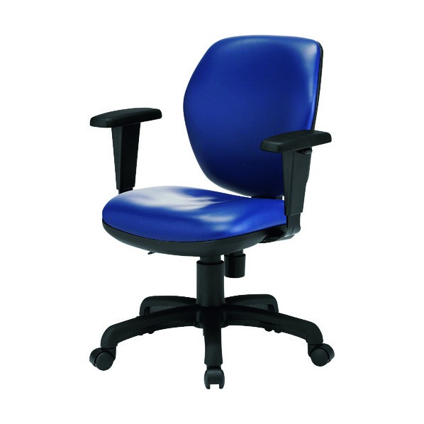 ※法人専用品※藤沢工業 オフィスチェア FST-77L T肘付 ネイビー(レザー) FST-77ATLNV 1点