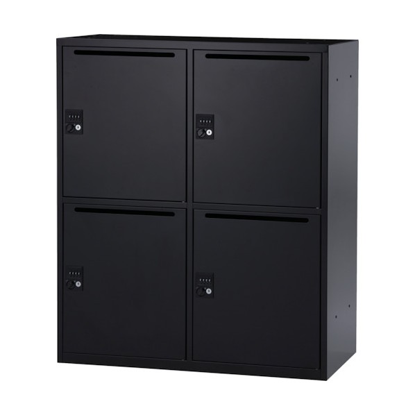 井上金庫販売 パーソナルロッカー4人用 ダイヤル錠 ブラック IPL-4MD BK 1点