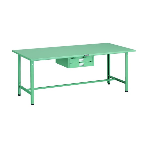 ※法人専用品※トラスコ(TRUSCO) SAE型軽量作業台 薄型2段引出シ付 1800×900 GN色 SAE-1809UDC2 1点