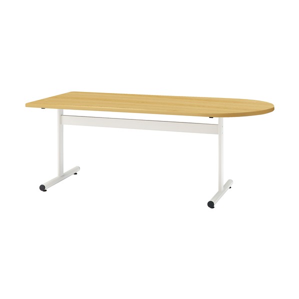 ※法人専用品※藤沢工業 ミーティングテーブル TT-TW 半楕円型 1800×750 メープル TT-TW1875U-MP 1点