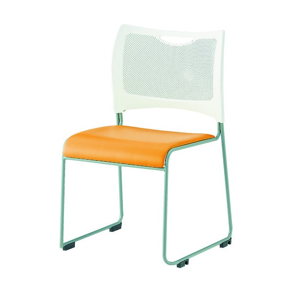 トラスコ(TRUSCO) ミーティングチェアオレンジ 490 x 525 x 790 mm TMC-OR 1点