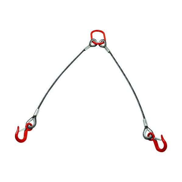 トラスコ(TRUSCO) 2本吊りアルミロックスリング フック付き 6mmX1m TWEL-2P-6S1 1セット|DIY FACTORY ONLINE SHOP