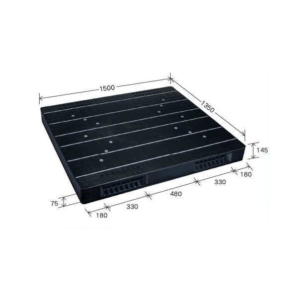※法人専用品※岐阜プラスチック工業 パレットJCK&minus;R2・135150両面二方差黒 BK JCK-R2-135150 1｜DIY FACTORY ONLINE SHOP