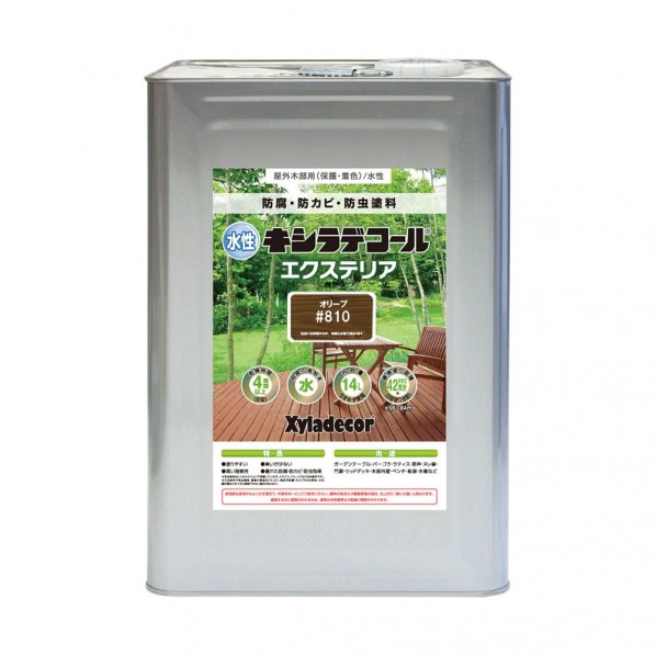 大阪ガスケミカル 水性キシラデコールエクステリアS(半透明着色仕上)水性屋外木材用塗料 防腐・防カビ・防虫 238×238×349 オリーブ 00047670560000 1缶