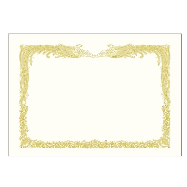 ササガワ 金箔賞状用紙 A4判 縦書用 210×297mm 白 10-3160 100枚