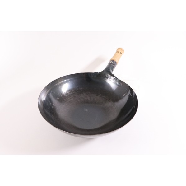 カンダ 鉄打出木柄片手中華鍋 39cm 内径×深さ×板厚mm:φ390×120×1.2 001180 1点