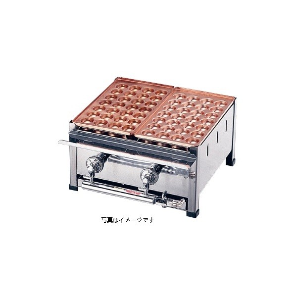 下野金属 銅たこ焼台 2連セット LP B(18穴x2枚) 390&times;355&times;H220 1点｜DIY FACTORY ONLINE SHOP