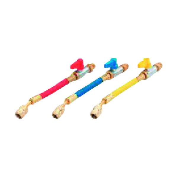 タスコ バルブ付ホースアダプター(R22、R12、R502) 奥行:190mm TA131V 1セット