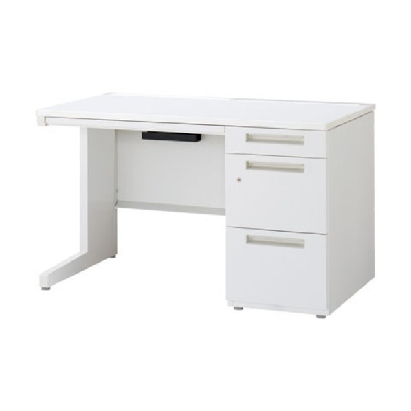 ※法人専用品※イナバ デュエナ Kタイプ 片袖机(L型脚)A4-3段タイプ DUK-126-A3 SW/OW スノーホワイト/オプティホワイト 155801 1点｜DIY FACTORY ONLINE SHOP