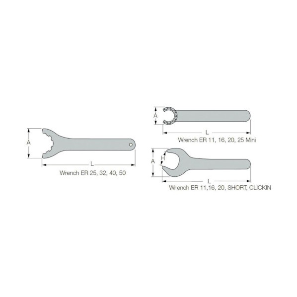 イスカル 部分品 ERコレットチャック用鍵 WRENCH ER20 MINI 1点