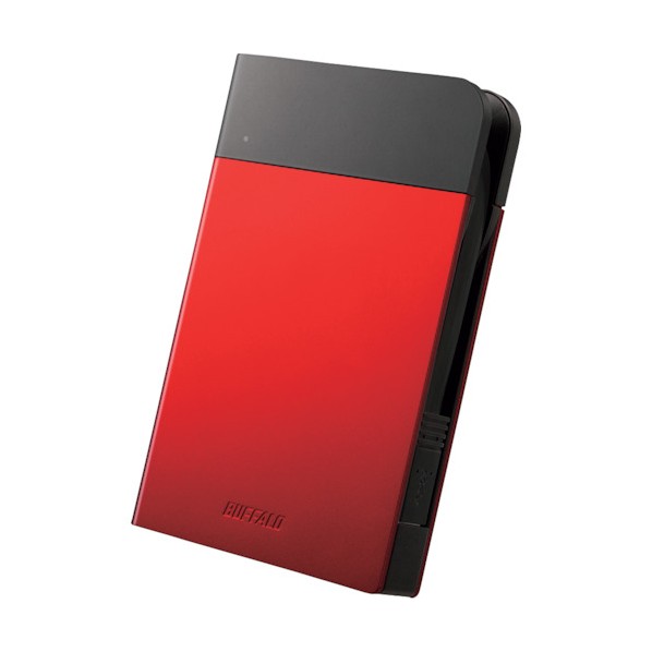 バッファロー ICカード対応MILスペック 耐衝撃ボディー防雨防塵ポータブルHDD 1TB レッド HD-PZN1.0U3-R 1個
