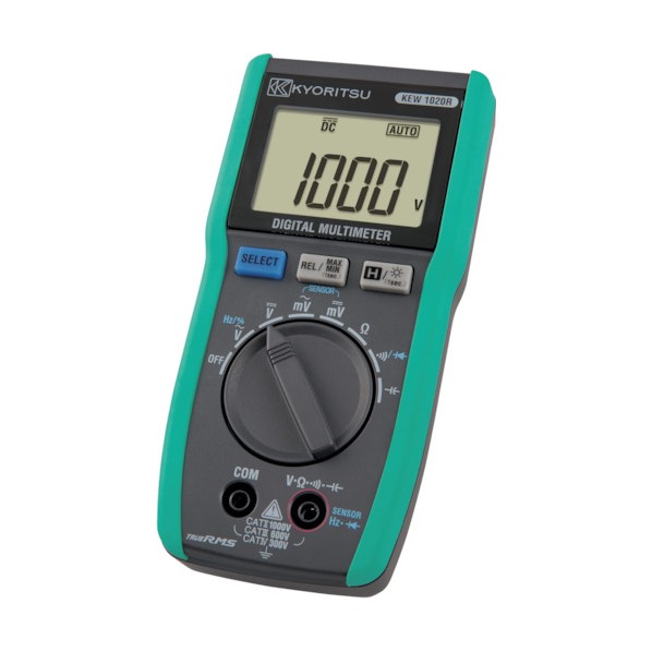 共立灯し火表示計器 キューマルチメータ デジタルマルチメーター DC/AC 1000Vまで KEW1020R 1個