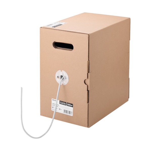 Cat5e LANケーブル 300m 単線 ホワイト BL5E3000WH 1個