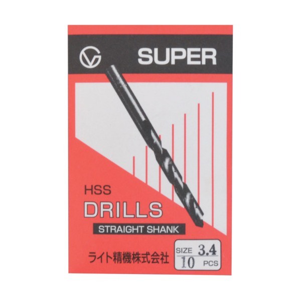 ライト精機 スーパー 袋入り鉄工ドリル 10．5mm 014352 5本