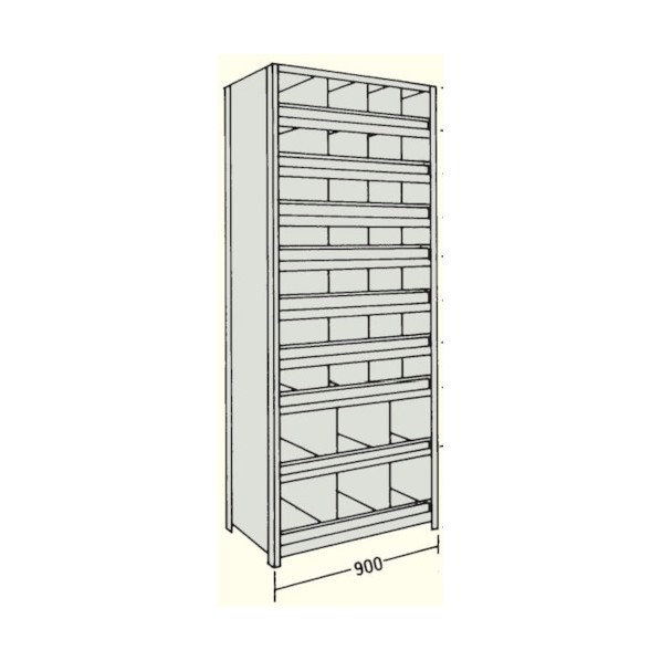 ※法人専用品※日本ファイリング 縦仕切･前当り付軽量物品棚W900D300H2400F10 LA83K-510B 1点｜DIY FACTORY ONLINE SHOP