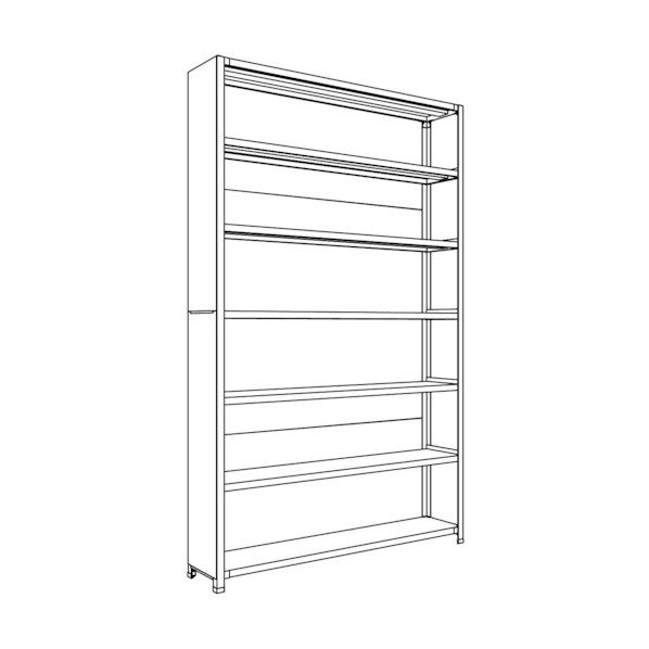 ※法人専用品※日本ファイリング 背板･側板付軽量物品棚W1500D300H2400F7 LA85K-27 1点｜DIY FACTORY ONLINE SHOP