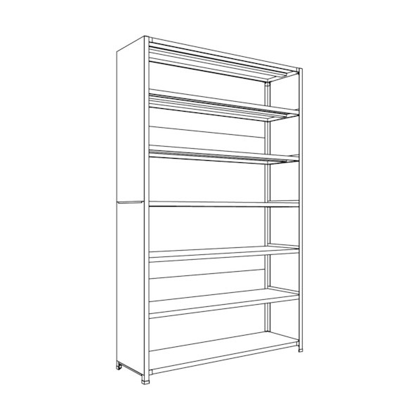 ※法人専用品※日本ファイリング 背板・側板付軽量物品棚W1500D450H2400F7 LA85S-27 1点|DIY FACTORY ONLINE SHOP