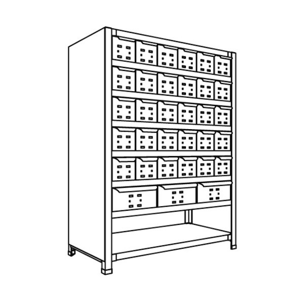 日本ファイリング 引出し付軽量物品棚W900D450H1200F8 LA43S-78 1点