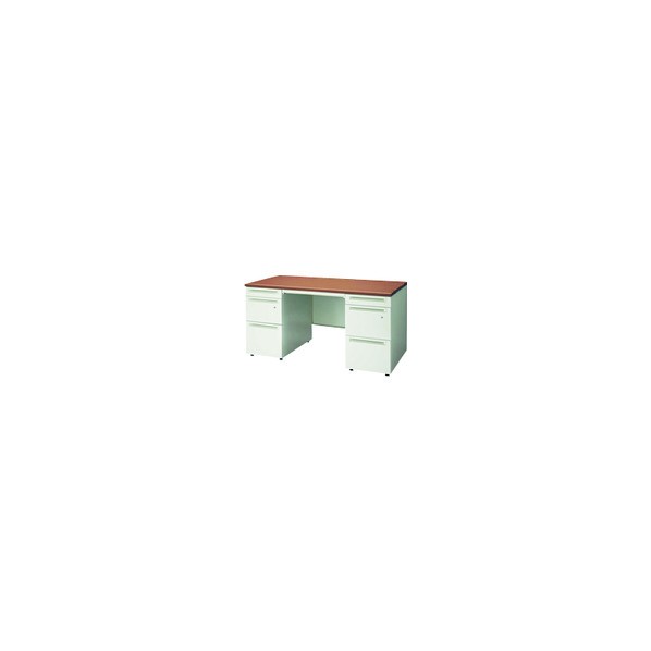 ※法人専用品※プラス 706488)両袖机 W1400 UJ-147D-33 T2/W4 1点|DIY FACTORY ONLINE SHOP