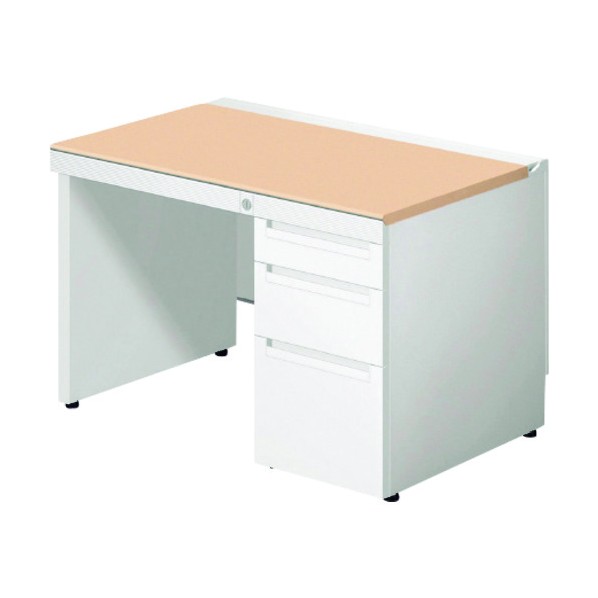※法人専用品※プラス 673114)ステージオ 片袖机 ST-117L-P3 WS/BK 1点｜DIY FACTORY ONLINE SHOP