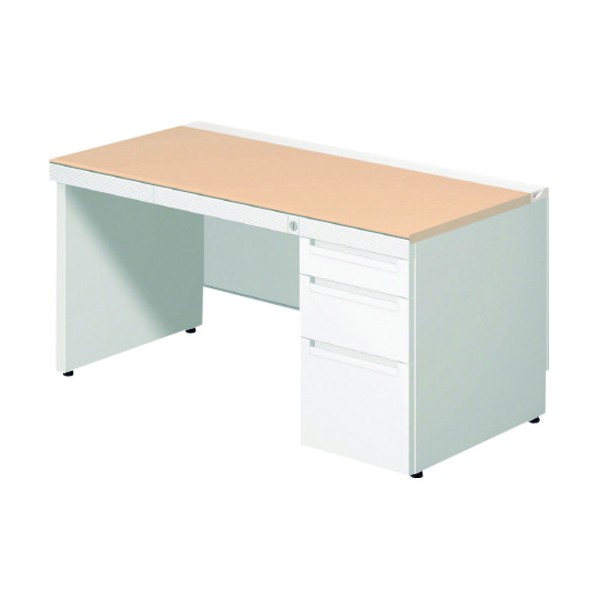 ※法人専用品※プラス 673102)ステージオ 片袖机 ST-117L-P4 WS/BK 1点|DIY FACTORY ONLINE SHOP