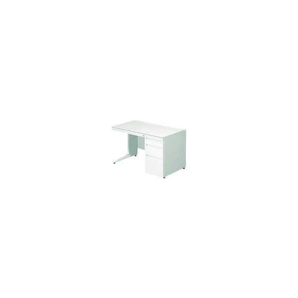 ※法人専用品※プラス 673079)ステージオ 片袖机 ST-127L-4 WS/W4 1点|DIY FACTORY ONLINE SHOP