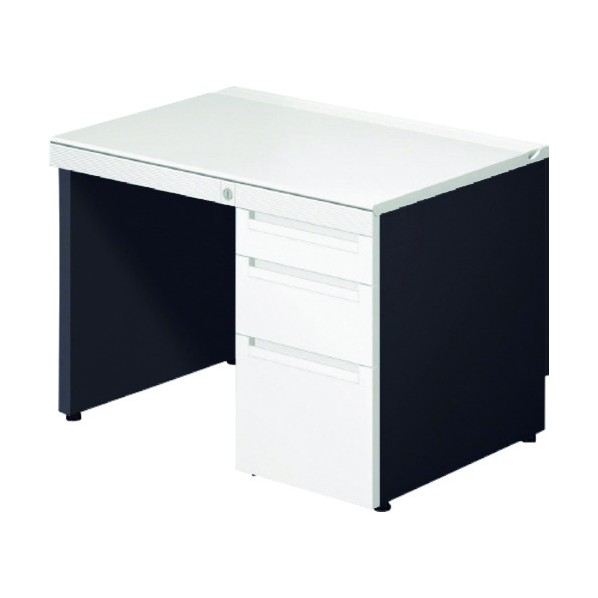 ※法人専用品※プラス 673117)ステージオ 片袖机 ST-127L-P3 WS/BK 1点|DIY FACTORY ONLINE SHOP