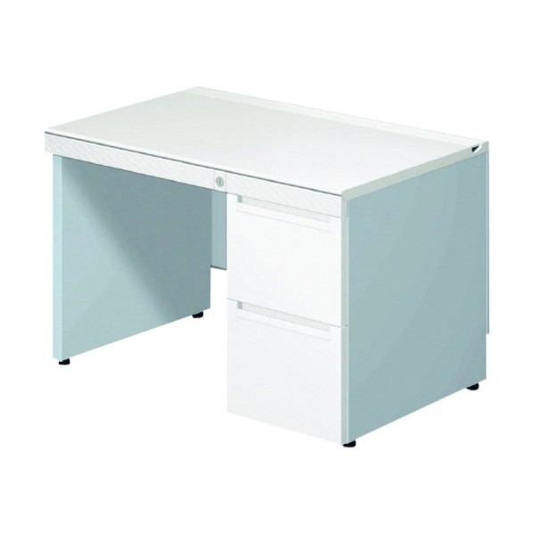 ※法人専用品※プラス 673116)ステージオ 片袖机 ST-127L-P3 WS/M4 1点|DIY FACTORY ONLINE SHOP
