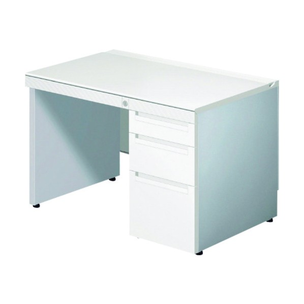 ※法人専用品※プラス 673104)ステージオ 片袖机 ST-127L-P4 WS/M4 1点|DIY FACTORY ONLINE SHOP