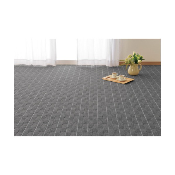 ※法人専用品※萩原 高級感のある平織りカーペット メテオ 江戸間8帖 グレー 3520×30×3520 600021180 1点|DIY FACTORY ONLINE SHOP