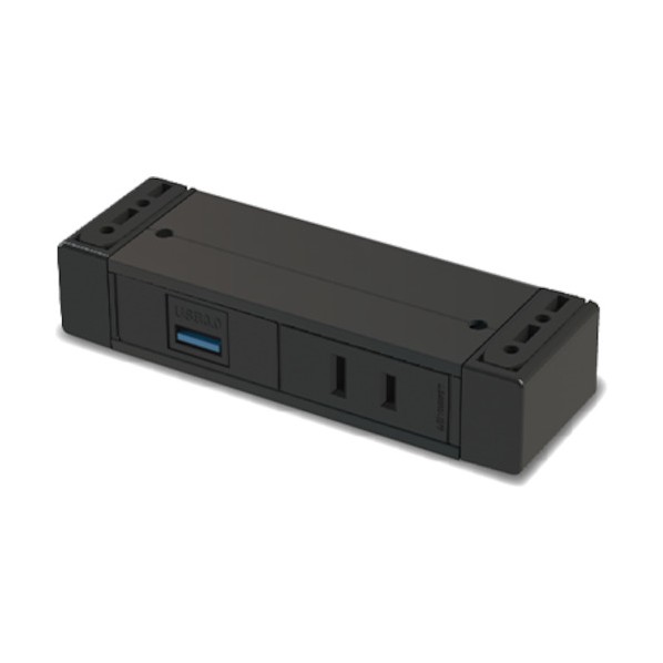 石黒製造所 テープ式差し込み G001 黒 ワット数1口/USB-A（中継ぎ）1口  黒 G001-2-EA-B 1点