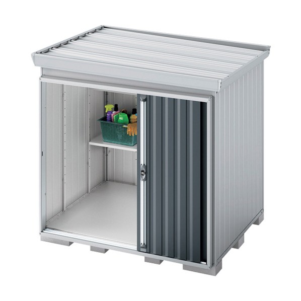 ※法人専用品※イナバ 物置 フォルタ屋根傾斜変更タイプ FK-2215HA (耐F) 豪雪型 PS プラチナシルバー GJHF4G 1台｜DIY FACTORY ONLINE SHOP