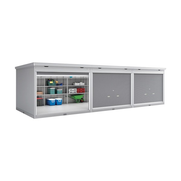 ※法人専用品※イナバ 物置 シャッタータイプ連続型 FF-3030HDL-2 土間 CS クールシルバー GKA88C 1台