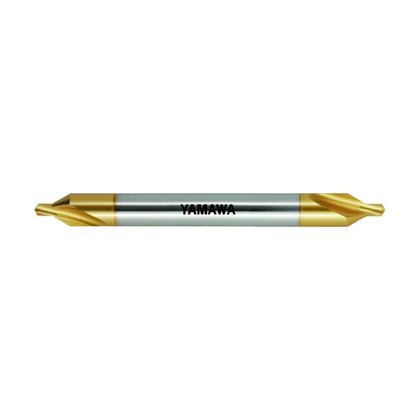 ヤマワ ロングシャンクコーティング弱ねじれ溝A形60° センタ穴ドリル CD-SL V L100 2.5X60°X8 CD-SL-V-100-2.5X60X8 1点