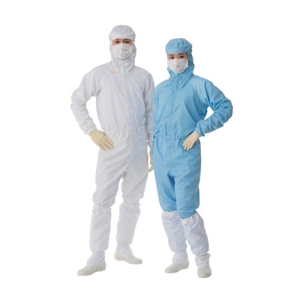 東洋リントフリー クリーンウェアフード一体ツナギ服(男女兼用)FD175C-01 S ホワイト 3-9705-01 1枚｜DIY FACTORY ONLINE SHOP