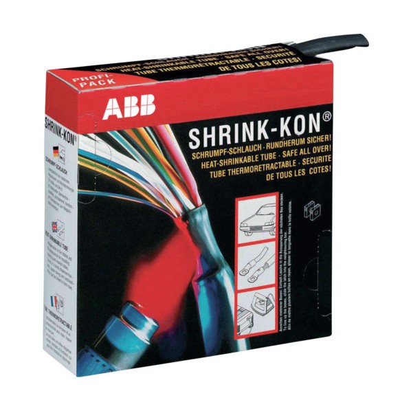 シュリンクコン 熱収縮チューブ 一般用カラーボックスタイプ 黒 PKG2408-0-D 1巻