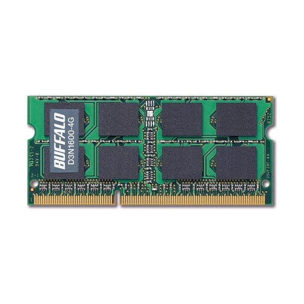 バッファロー PC3-12800(DDR3-1600)対応 204Pin用 DDR3 SDRAM S.O.DIMM 4GB D3N1600-4G 1個