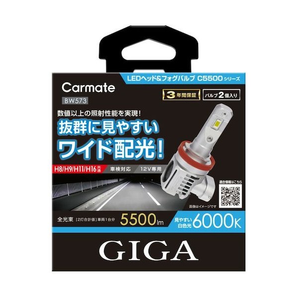 ※法人専用品※ LED上端\u0026フォグバルブ C5500 6000K H8/9/11/16 BW573 2個
