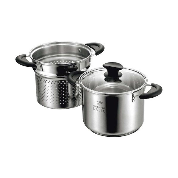 江部松商事 18-8 ナチュラルベーシック パスタポット 20cm NB-30 1539140 1点|DIY FACTORY ONLINE SHOP