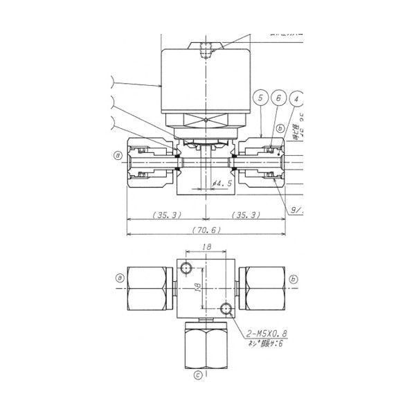 フジキン SUS鋼製自動小銃3方ダイレクトダイヤフラムバルブ＿1MPa＿FPR-NDTB FPR-NDTB-71-6.35-2-316LP-PA 1点