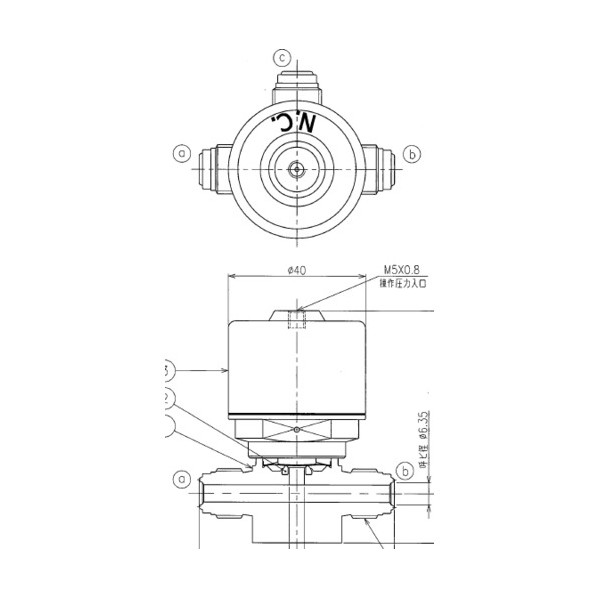 フジキン SUS鋼製自動小銃3方ダイレクトダイヤフラムバルブ＿1MPa＿FPR-NDTB FPR-NDTB-71-6.35-4-PA 1点