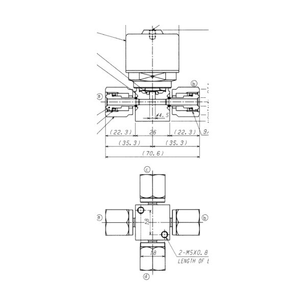 フジキン SUS鋼製自動小銃4方ダイレクトダイヤフラムバルブ＿1MPa＿FPR-NDXB-71 FPR-NDXB-71-6.35-2 1点