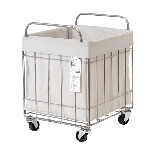 折りたたみ可能ランドリーバスケットワイド キャスター付き 40L ライトグレー 6300046490 1個 10,728円